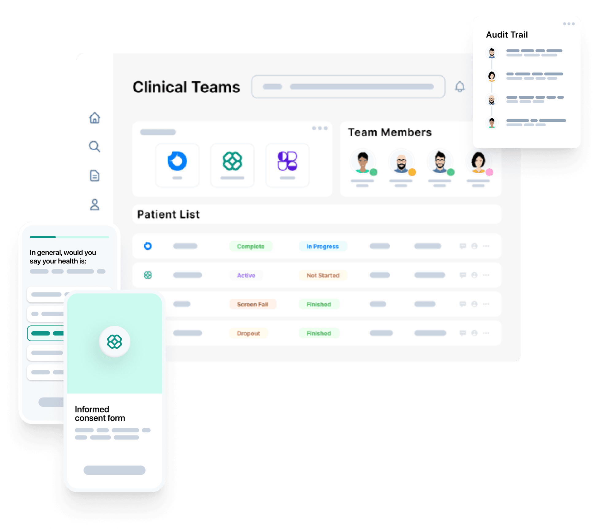 Screenshot of clinical management system