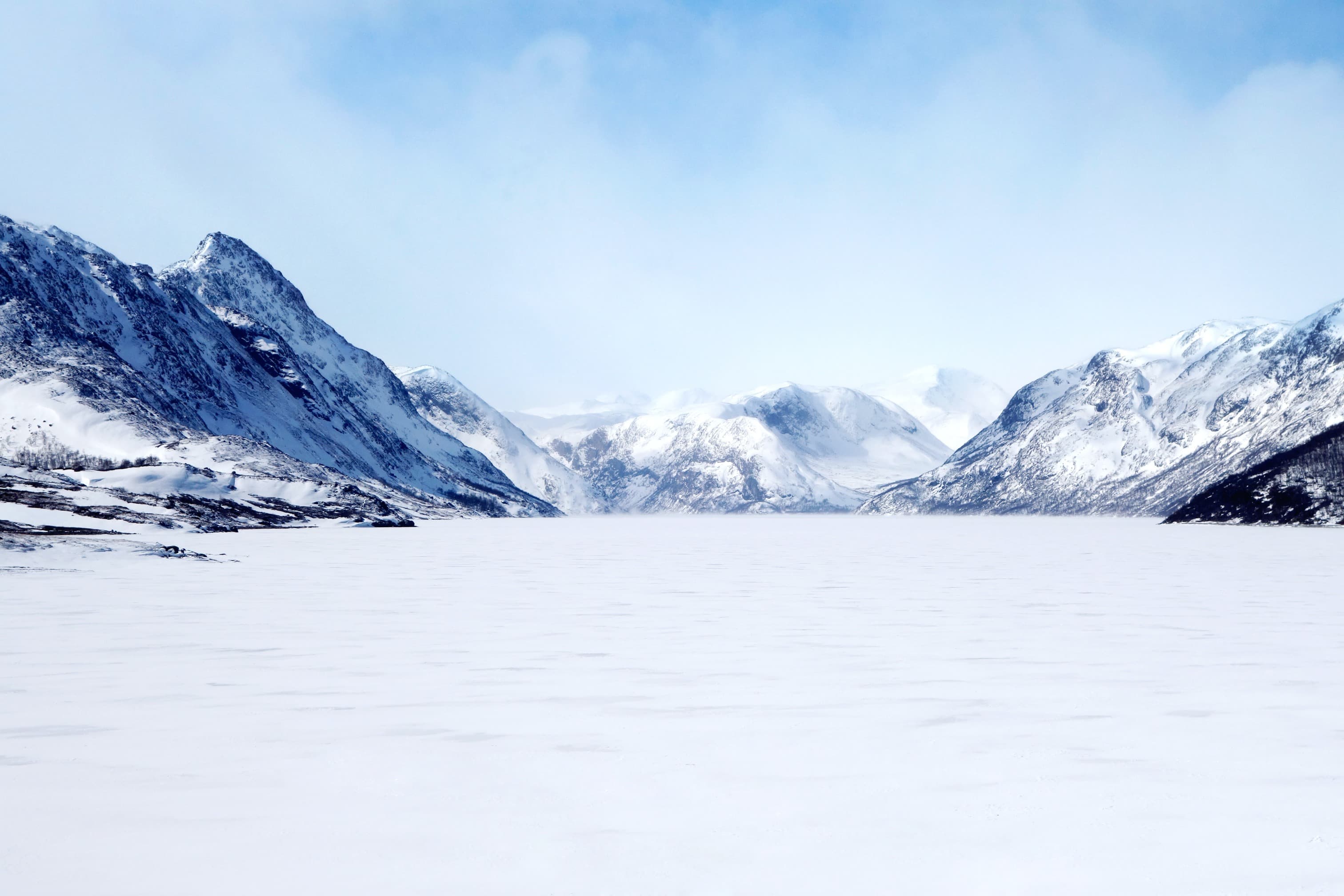 Background of mountains covered in snow